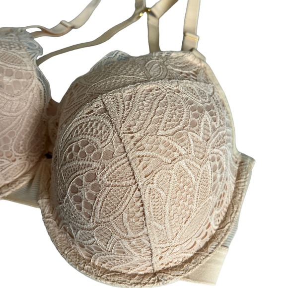 Lively Women's All Day Lined Wired Lace Bra 32DDD Beige - Picture 3 of 9